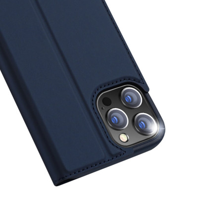 Кожени калъфи Кожени калъфи за Apple Iphone Луксозен кожен калъф тефтер ултра тънък с визитник FLEXI оригинален DUX DUCIS за Apple Iphone 12 Pro Max 6.7 тъмно син
